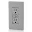 15A, Self Test, Tamper-Resistant AFCI Duplex Receptacle w/ LED Indicator Light & Wallplate (120V) - Gray