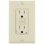15A, Self Test, Tamper-Resistant AFCI Duplex Receptacle w/ LED Indicator Light & Wallplate (120V) - Ivory