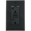 20A, Self Test, Tamper-Resistant AFCI Duplex Receptacle w/ LED Indicator Light & Wallplate (120V) - Black