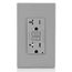 20A, Self Test, Tamper-Resistant AFCI Duplex Receptacle w/ LED Indicator Light & Wallplate (120V) - Gray