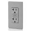 20A, Self Test, Tamper-Resistant AFCI Duplex Receptacle w/ LED Indicator Light & Wallplate (120V) - Gray