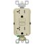 20A, Self Test, Tamper-Resistant AFCI Duplex Receptacle w/ LED Indicator Light & Wallplate (120V) - Ivory