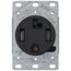 Single Flush Mount Power Dryer Device Receptacle, 30A, 3P, 4W, Grounding - Black (125/250V)