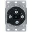 Single Flush Mount Power Dryer Device Receptacle, 50A, 3P, 4W, Grounding - Black (125/250V)