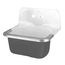 Akron Wall-Hung Cast Iron Service Sink w/ 8" Faucet Holes and Rim Guard (White)