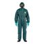 AlphaTec 4000 Model 111 Disposable Chemical Resistant Coveralls w/ Hood & Double Zipper, Green, 4XL (Pack of 6)