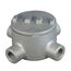 4-7/8" Dia., 2" Hub, 3 Outlets, GRT Aluminum Round Conduit Outlet Box