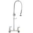 8" EasyInstall Pre-Rinse Spring-Action Wall Mount Mixing Faucet w/ Heat-Resistant Handle, B-0133-B