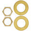 1/2" NPT x 2" Inlet Supply Nipple Kit w/ 1/2" Lock Washer & Locknut - Long (2-Pack), B-0425-M