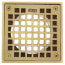 5" Square Floor Drain Grate and Screws (Polished Brass)