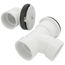 Bath Waste T-Waste Half Kit - CP Lift & Turn Drain w/ 1 Hole Face Plate (PVC)