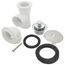 Bath Waste T-Waste Half Kit - CP Lift & Turn Drain w/ 1 Hole Face Plate (PVC)