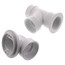 1-1/2" Bath Waste T-Waste Half Kit - CP Lift & Turn Drain w/ 2 Hole Face Plate (PVC), B07101