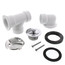 1-1/2" Bath Waste T-Waste Half Kit - CP Lift & Turn Drain w/ 2 Hole Face Plate (PVC), B07101