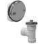 1-1/2" Bath Waste T-Waste Half Kit - CP Lift & Turn Drain w/ 2 Hole Face Plate (PVC), B07101