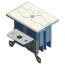 Single-Gang Adjustable Non-Metallic Residential Floor Box w/ TR Duplex Receptacle - Ivory Cover