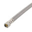 B1F12 12" Braided Stainless Steel Hose Faucet Connector (3/8" Compression x 1/2" FIP)
