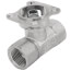 1/2" B2 Series, 2-Way Characterized Control Brass Valve w/ Chrome Plated Ball/Nickel Plated Stem (1.2 Cv)