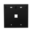 Dual-Gang Quickport, Wallplate w/ ID Windows, 1-port (Black)
