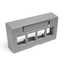 Quickport, Modular Furniture Ext Depth Faceplate, 4-port (Gray) Includes 1 Blank Insert.