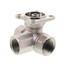 1/2" B3 Series, 3-Way Characterized Control Brass Valve w/ Chrome Plated Ball/Nickel Plated Stem (1.2 Cv)