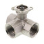 1" B3 Series, 3-Way Characterized Control Brass Valve w/ Stainless Steel Ball & Stem (30.0 Cv)