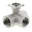 1" B3 Series, 3-Way Characterized Control Brass Valve w/ Stainless Steel Ball & Stem (30.0 Cv)