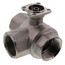 1-1/4" B3 Series, 3-Way Characterized Control Brass Valve w/ Stainless Steel Ball & Stem (19.0 Cv)