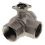 1-1/4" B3 Series, 3-Way Characterized Control Brass Valve w/ Stainless Steel Ball & Stem (19.0 Cv)