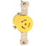 15A, 250V NEMA L6-15r, 2p, 3w, Single Locking Receptacle, Grounding, Corrosion-resistant (Yellow)