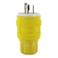 20A, 347V NEMA L24-20, 2P, 3W, Plug, Locking Blade, Grounding, Wetguard (Yellow)