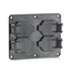 2, Duplex Receptacle Coverplate w/ Weather-resistant Flip Lid Black