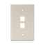 Midsize Single-Gang Quickport, Wallplate, 2-port (Light Almond)