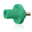 15 Series Cam-Type Male Panel Mount Receptacle, 0.75" Threaded Stud Termination, 90-Degree, #8, #2 AWG, 150A Max, Type 3R When Mated (Green)