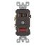 20A Duplex Single-pole Switch/ Neon Pilot Combination Device, Non-grounding (Brown)