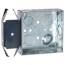 4" Square Welded Box 1-1/2" Deep with Metal Stud Bracket, 1/2" & 3/4" Eccentric Knockouts