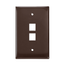 Midsize Single-Gang Quickport, Wallplate, 2-port (Brown)