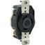 30A, 277V NEMA L7-30R, 2P, 3W, Flush Mtg Locking Receptacle, Grounding, V-0-MAX (Black)