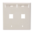 Dual-Gang Quickport, Wallplate w/ ID Windows, 2-port (Light Almond)
