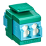 Quickport, Duplex Lc Adapter, Shuttered, 10g Lomm, Zirconia Ceramic Sleeve, Aqua/green