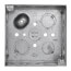 4" Square Welded Box, 2-1/8" Deep w/ 1/2" & 3/4" Concentric Knockouts w/ Raised Emboss