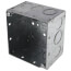 4" Square Welded Box, 2-1/8" Deep w/ 1/2" & 3/4" Concentric Knockouts w/ Raised Emboss
