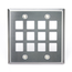 Stainless Steel Quickport, Wallplate, Dual-Gang, 12-port