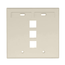Dual-Gang Quickport, Wallplate w/ ID Windows, 3-port (Ivory)