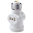 Indoor 660W, 125V Lampholder w/ Two 15A, 125V 2-pole, 2-wire Outlets (White)