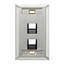 Angled Stainless Steel Quickport, Wallplate, Single-Gang, 2-port, w/ ID Windows