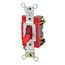20A, 277V Toggle Pilot Light, Illuminated On, Req Neutral Double-pole AC Quiet Switch, Self Grounding, Back & Side Wired, (Red)