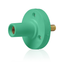 15 Series Cam-Type Female Panel Mount Receptacle, 0.5" Threaded Stud Termination, 90-Degree, #8, #2 AWG, 150A Max, Type 3R When Mated (Green)
