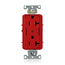 Decora Plus Duplex Receptacle, Heavy-Duty Industrial, 20A 125V NEMA 5-20R, 2P 3W (Red)