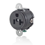 Single Receptacle Outlet,  Short Strap, 20A, 125V Side Wire, NEMA 5-20R, 2-Pole, 3-Wire (Black)